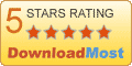 Awarded five stars by DownLoadMost